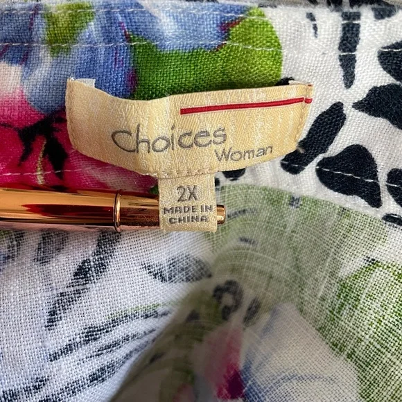 Vintage Choices 100% Linen Tropical Zebra Print Open Jacket 2X | Resort Wear - Picture 6 of 7